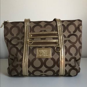 Coach Poppy Lurex Glam Tote